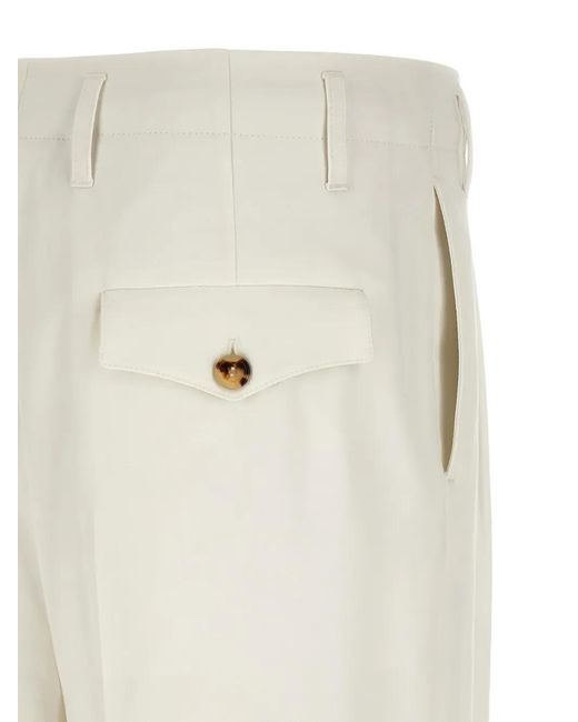 Brunello Cucinelli White Cotton Trousers for men