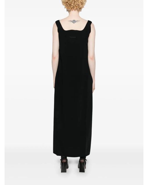 MM6 by Maison Margiela Black Sac Utilisable-Print Maxi Dress