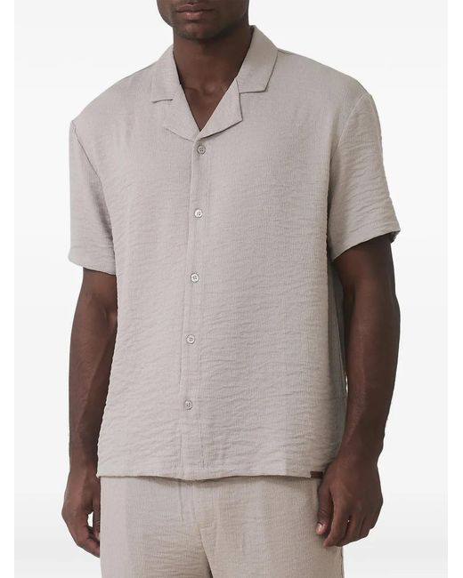 Mauvais Gray Fiorano Textured Short-Sleeve Shirt for men