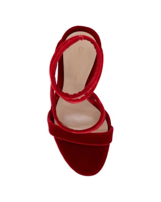 Gianvito Rossi Red Opera Spiral-Strap Sandals