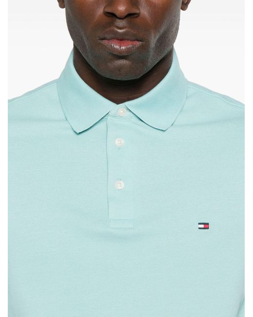 Tommy Hilfiger Pikee-Poloshirt mit Logo-Stickerei in Blue für Herren