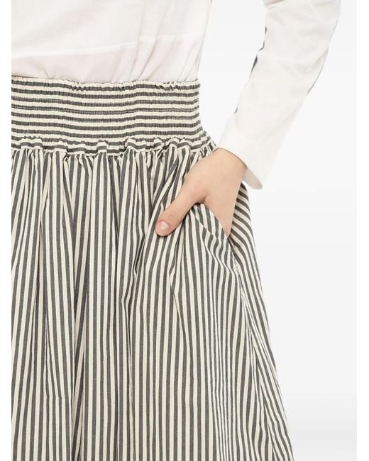 Woolrich Gray Striped Midi Skirt