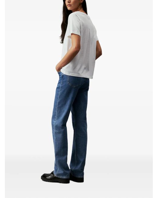 Calvin Klein White V-Neck Short-Sleeve Top