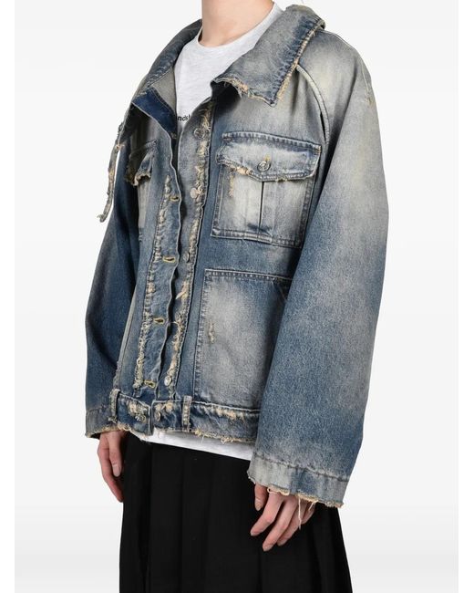 Domenico Orefice Blue A4 Distressed Denim Jacket for men