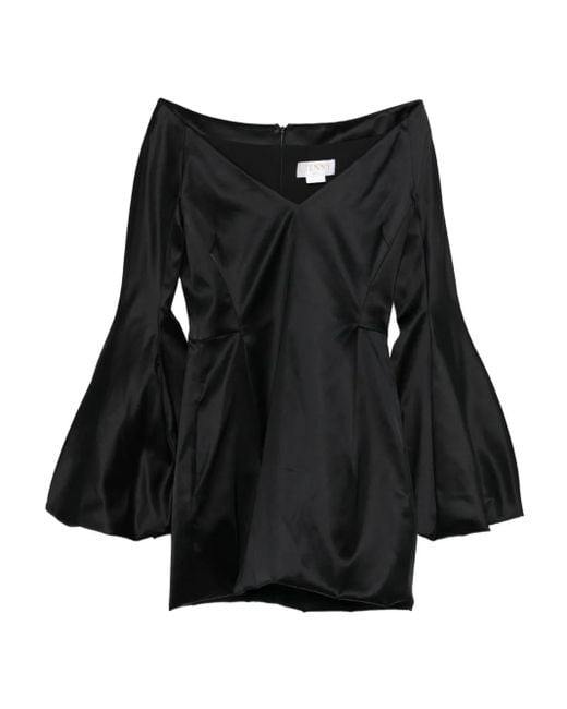 Vestido corto con cuello en V Genny de color Black