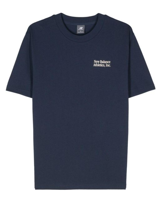 New Balance Blue Athletics Flocked T-shirt for men