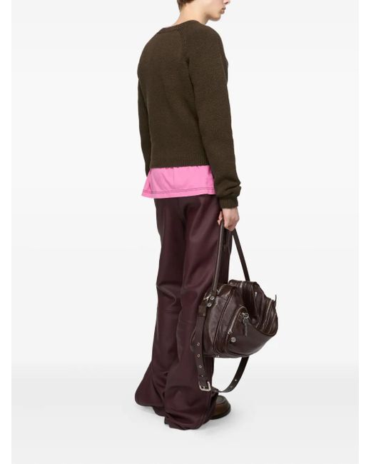 Acne Brown Pocket-Detail Raglan-Sleeve Sweater for men
