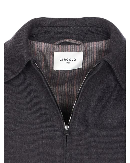 Circolo 1901 Blue High-Neck Buttoned-Pocket Jacket for men