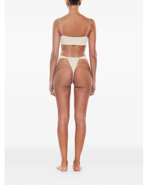 Myra Swim White Rio Ruched Bikini Bottoms