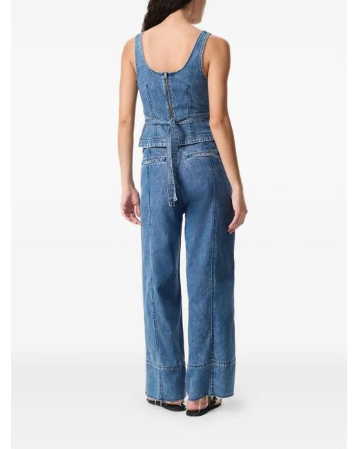 Rag & Bone Blue Denim Belted Top