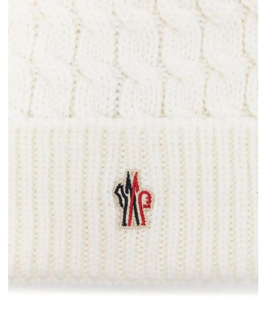Moncler White Grenoble Pompom Virgin-Wool Beanie