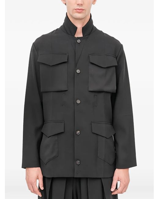 Setchu Black Origami Safari-Style Jacket for men