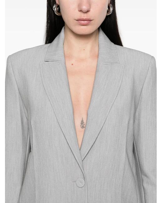 Patrizia Pepe Gray Tailored Blazer With Classic Lapel