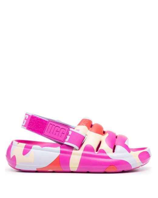 Ugg Pink Sport Yeah Slide Camopop Sandals