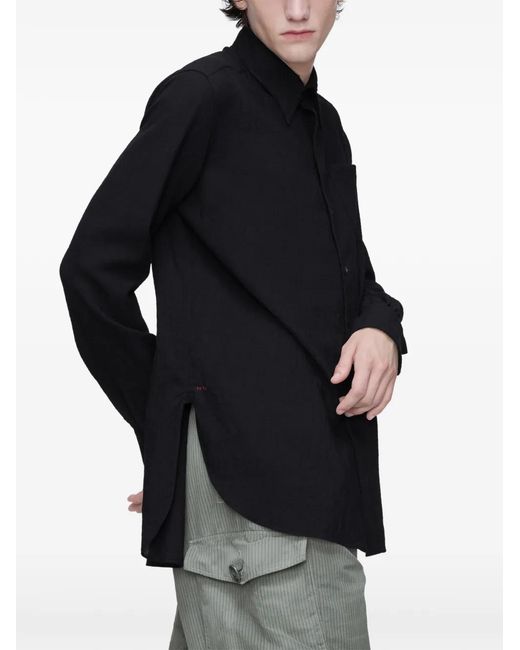 Camicia A Maniche Lunghe Con Taschino di Maison Margiela in Black da Uomo