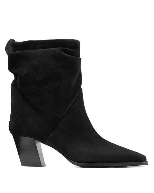 Jimmy Choo Black 60Mm Hart Suede Boots