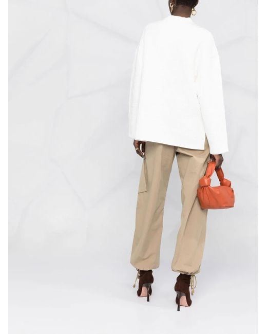 Fendi White Monogram-Pattern Long-Sleeve Jumper