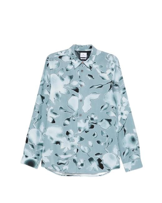 Paul Smith Blue Good Fortune Floral Regular-Fit Shirt for men