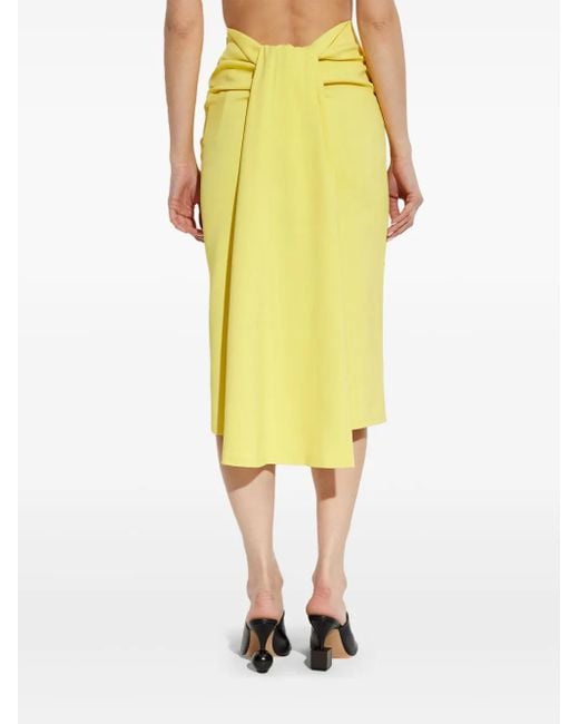 Jacquemus Gedrapeerde Staight Rok in het Yellow