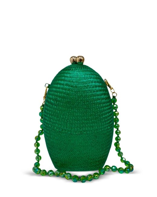 Serpui Green Maya Clutch Bag