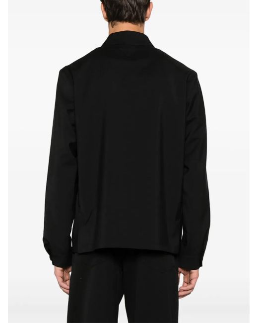 Prada Black Zip-Up Wool Blend Shirt Jacket for men