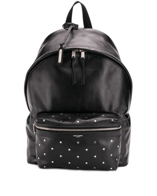 Saint Laurent Black Ysl City Star Embossed Backpack for men