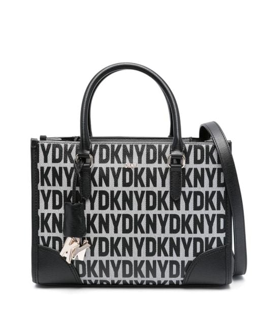 DKNY Black Logo-print Rectangle Tote Bag