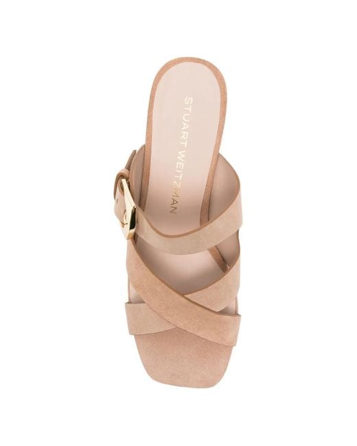 Stuart Weitzman Pink Sandales Sai À Boucles