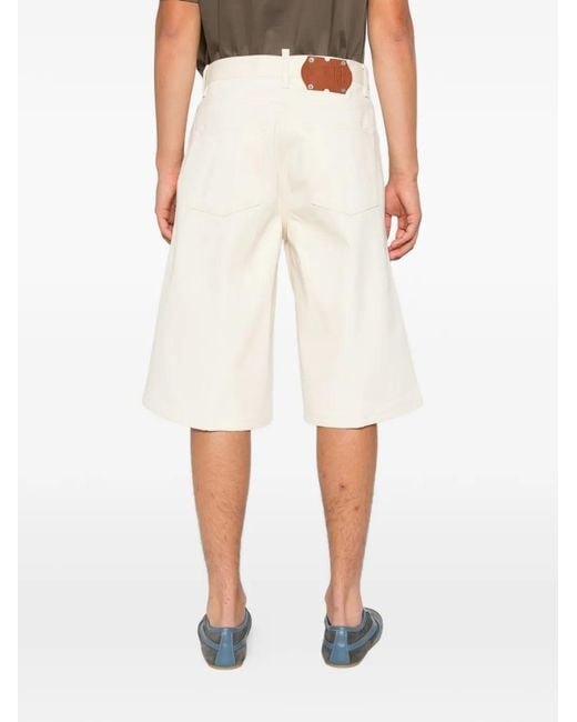 3Dici White Logo-Patch Denim Shorts for men