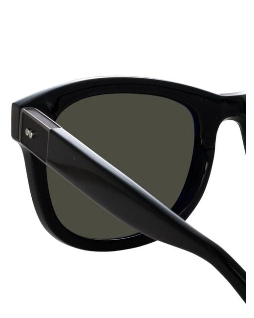 Linda Farrow Black Edson Square-Frame Sunglasses