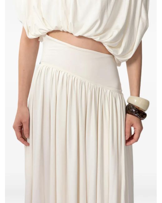 Concepto White Vela Cropped Gathered Top