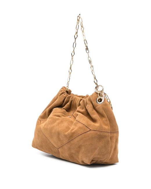 Ba&sh Natural Mini June Suede Tote Bag