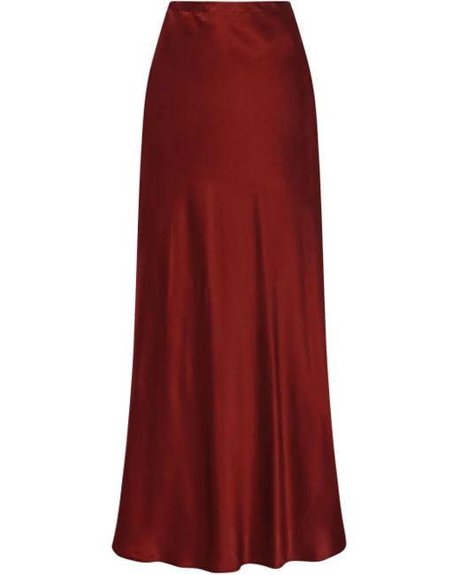 Rosetta Getty Red Bias Maxi Skirt