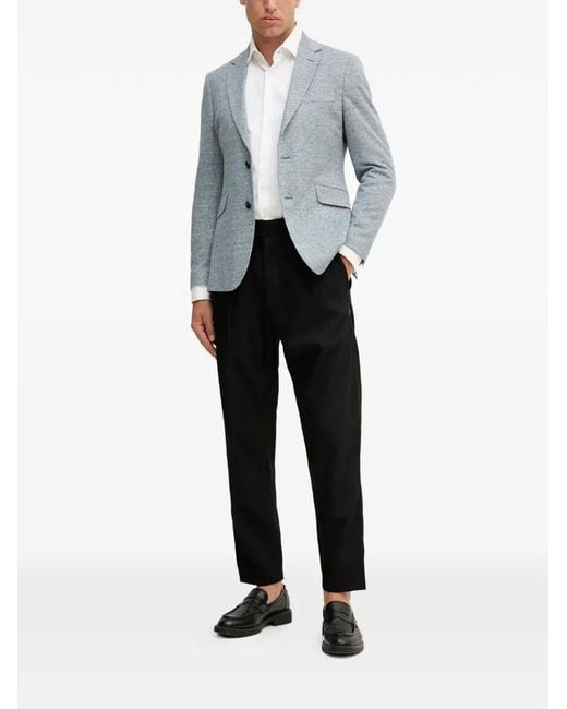 Hackett Gray Notched-Lapels Blazer for men
