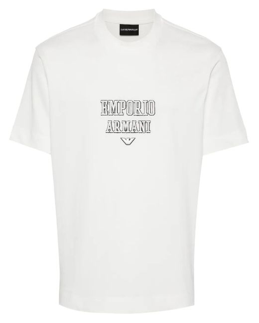 メンズ Emporio Armani ロゴ Tシャツ White