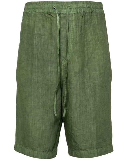 120% Lino Green Drawstring Knee-length Shorts for men