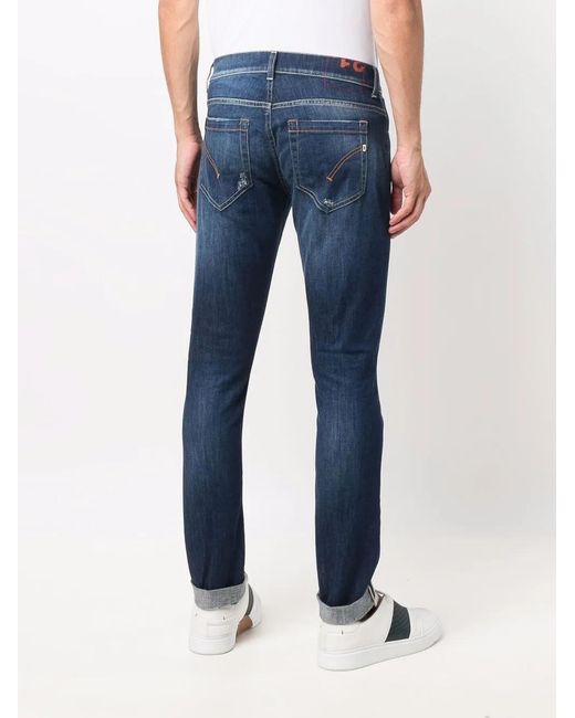 Dondup Blue Mid-Rise Slim-Fit Jeans for men