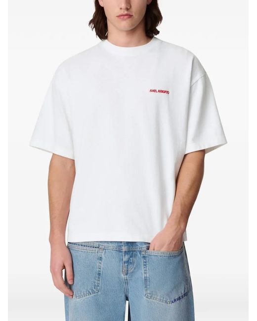Axel Arigato White Curb Logo-Embroidered T-Shirt for men