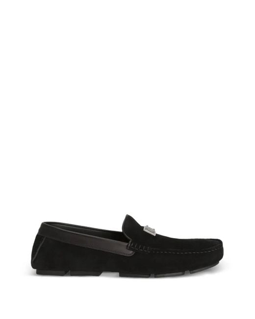 Dolce & Gabbana White Suede Loafers for men