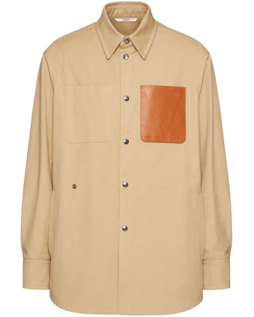 Valentino Garavani Natural Leather-pocket Shirt Jacket for men