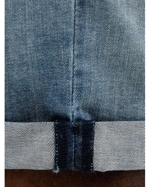 Karl Lagerfeld Blue Cuffed Denim Shorts for men