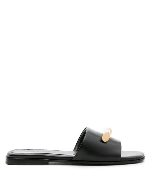 Lanvin Black Haute Sequence Leather Slides