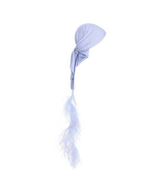 MANURI Blue Sissy Kopftuch Mit Federn