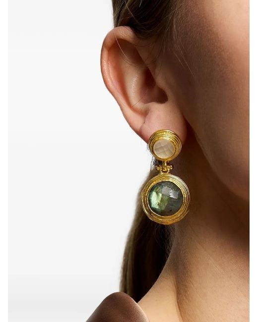 Ottoman Hands Metallic Lilis Gemstone Drop Earrings