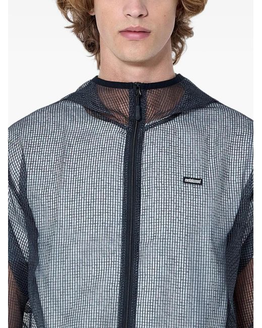 METALWOOD STUDIO Blue Veste En Résille À Capuche for men
