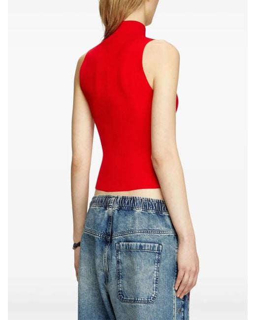 DIESEL Red Viscose Blend Stylish T-Shirt