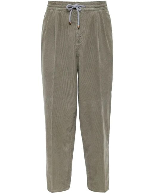 メンズ Brunello Cucinelli ドローストリング コーデュロイパンツ Gray