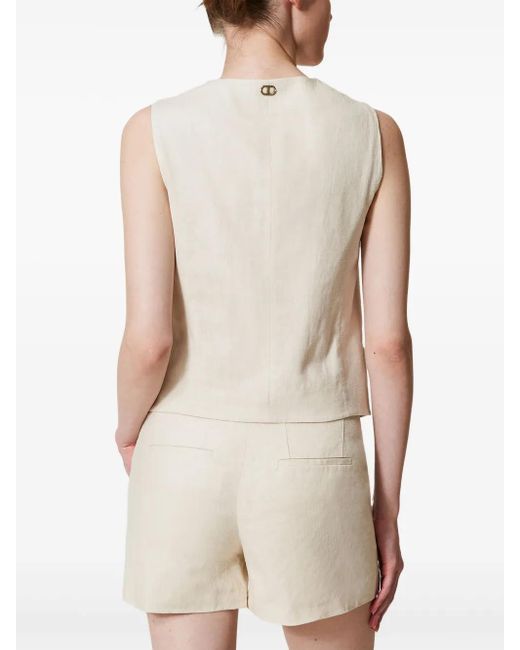 Twinset Natural Embroidered Shorts