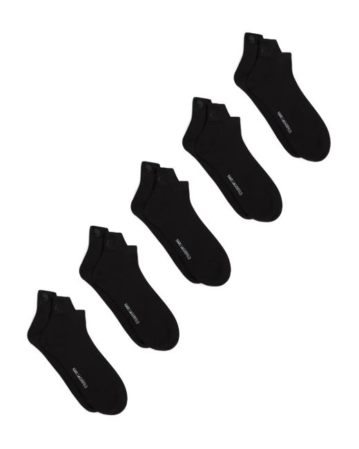 Karl Lagerfeld Kameo Socken mit Logo (5er-Set) in White für Herren