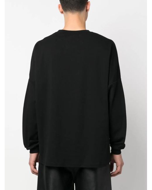 Gcds Black Long-Sleeved Logo-Print T-Shirt for men